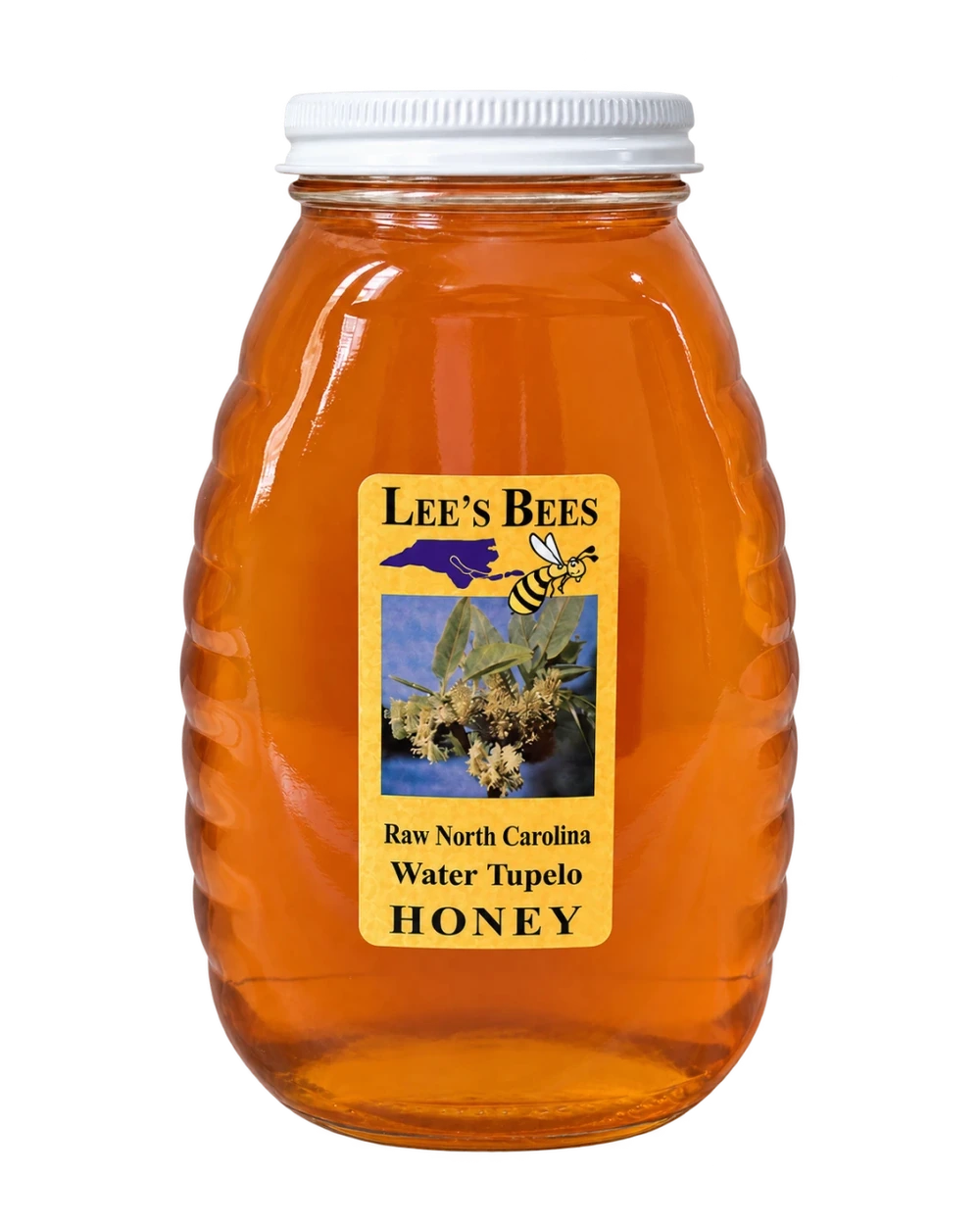 Jar of Lee's Bees raw North Carolina Water Tupelo Honey